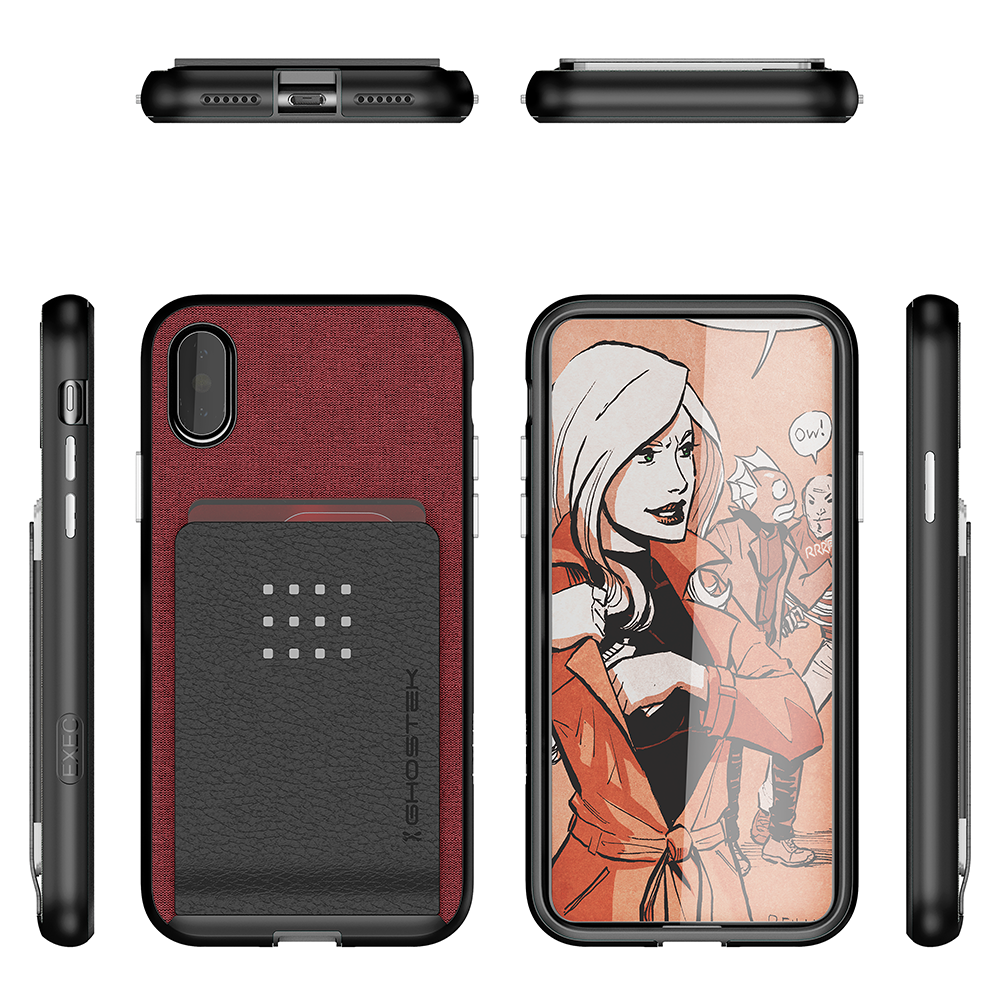 Ghostek
Ghostek Pro Wallet Card Skal till Apple iPhone XS / X - Röd