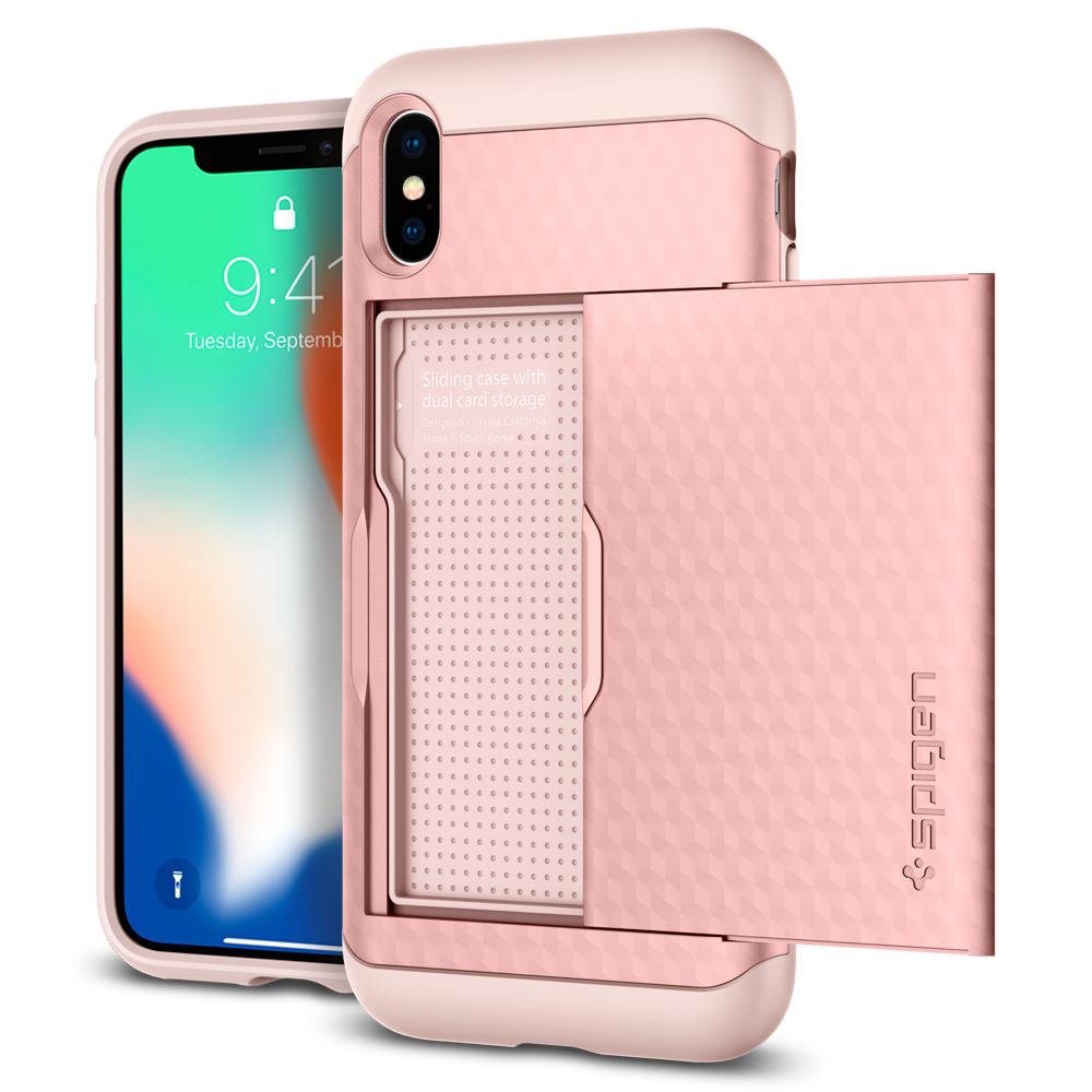 Spigen
SPIGEN Crystal Wallet Skal till iPhone XS / X - Rose Gold