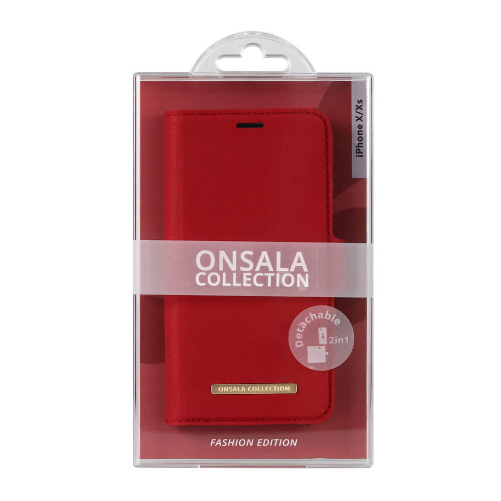 Onsala Collection
Onsala Collection Plånboksväska Saffiano för iPhone X/Xs - Röd