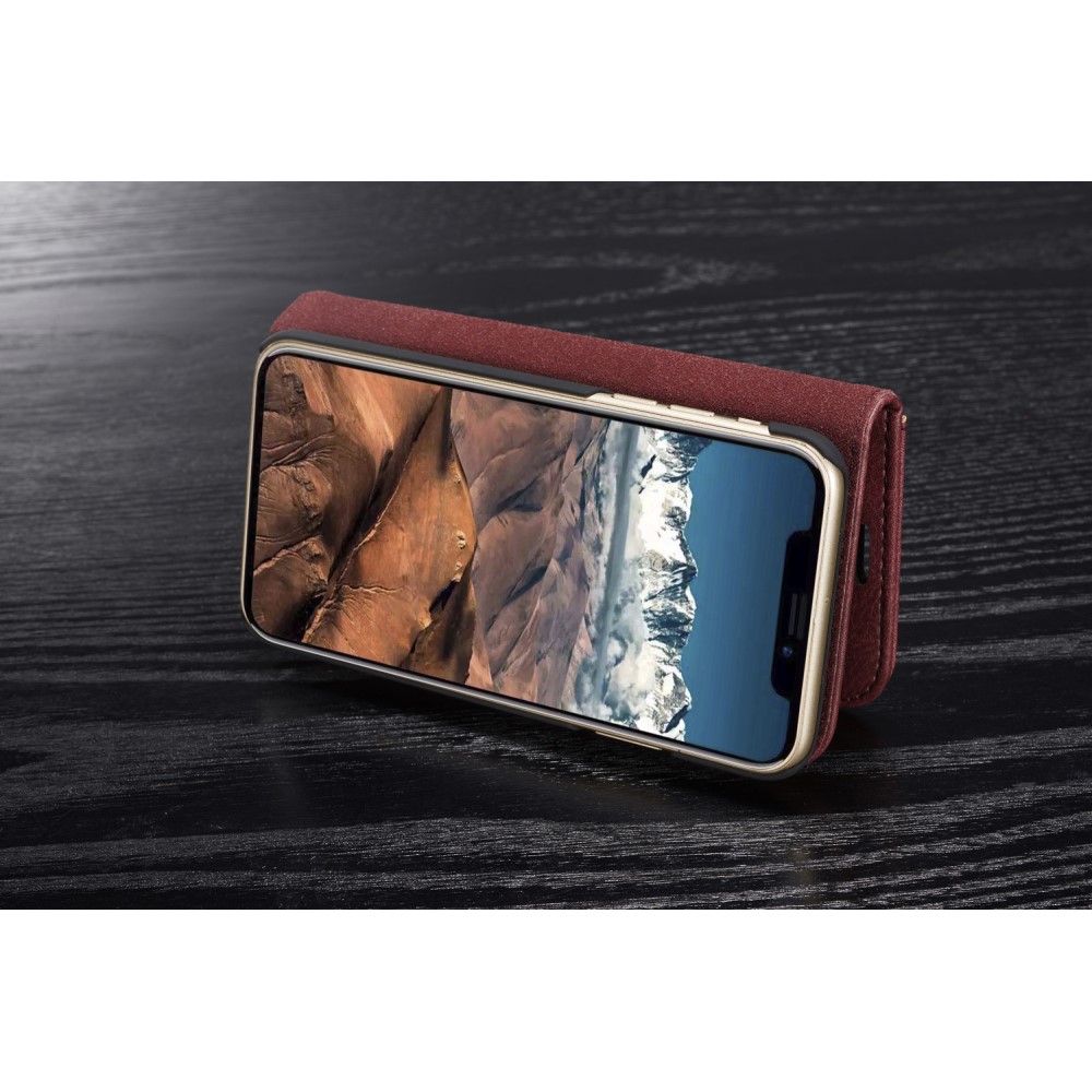 DG.MING
DG.MING 2 in 1 Split Plånboksfodral Apple iPhone XS / X - Röd