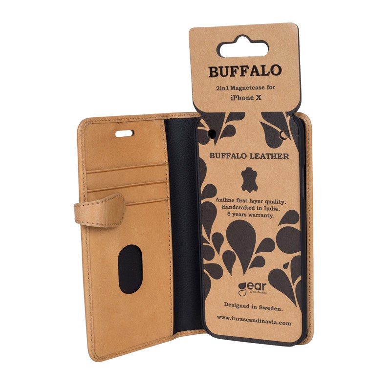GEAR
GEAR Buffalo äkta läder Plånboksfodral iPhone XS / X - Cognac