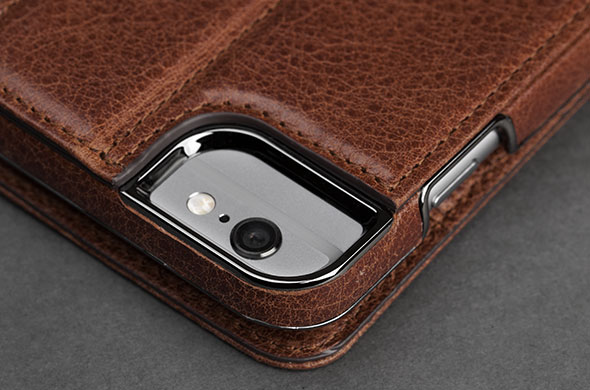 UTGATT5 - Sena äkta läder plånboksfodral till Apple iPhone 6(S) Plus - Brun