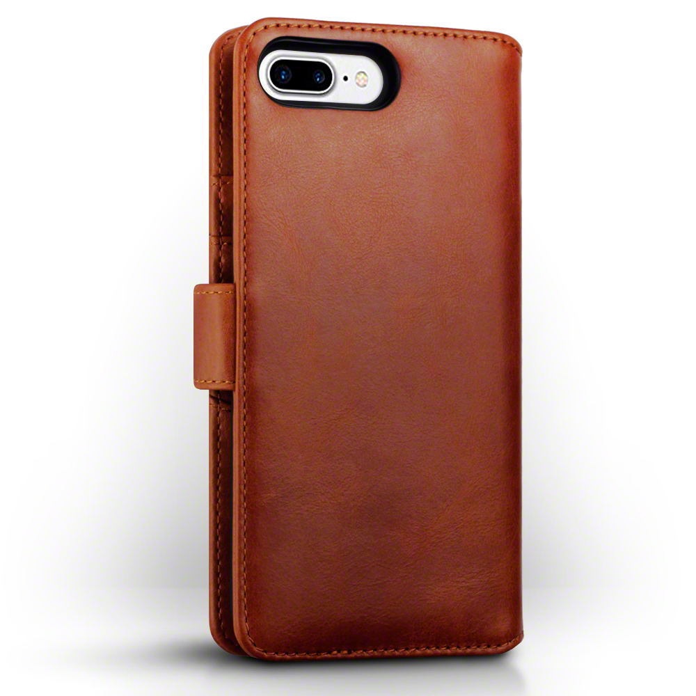 Plånboksfodral av äkta läder till iPhone 7 Plus Cognac Plånboksfodral av äkta läder till iPhone 7 Plus Cognac