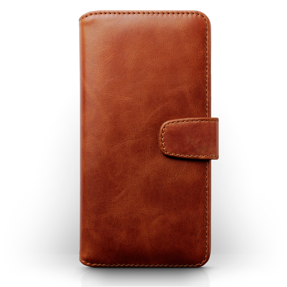 Plånboksfodral av äkta läder till iPhone 7 Plus Cognac Plånboksfodral av äkta läder till iPhone 7 Plus Cognac