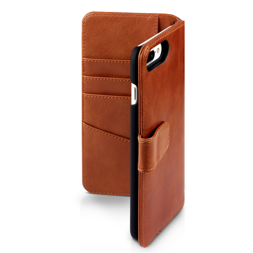 Plånboksfodral av äkta läder till iPhone 7 Plus Cognac Plånboksfodral av äkta läder till iPhone 7 Plus Cognac