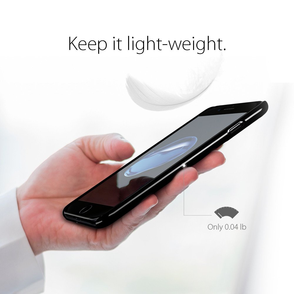 Spigen SPIGEN Thin Fit Skal till Apple iPhone 7 Plus - Silver 