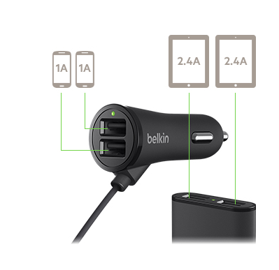 Belkin
Belkin Road Rockstar 4 Port Car Charger 7.2A 1.8M Black