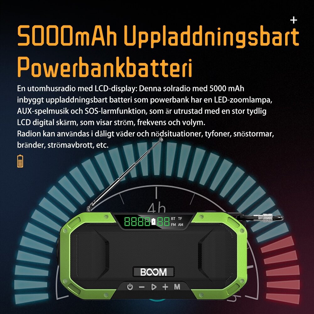 Boom of Sweden - BooM Vevradio 5000mAh Powerbank Bluetooth Högtalare Lampa