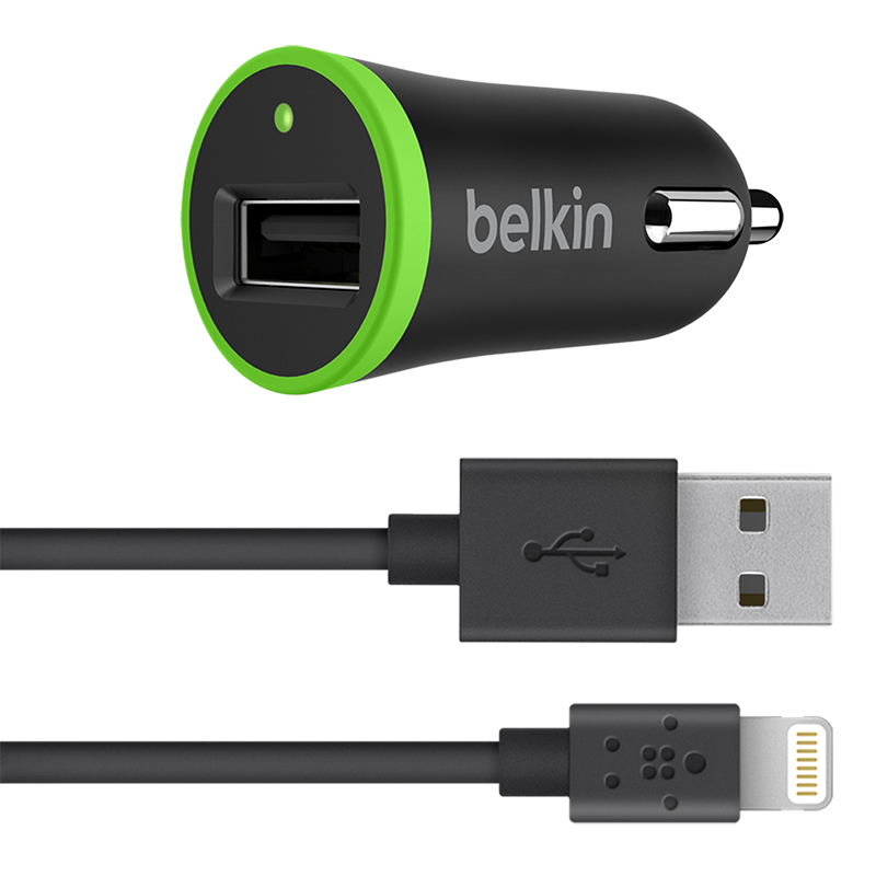 UTGÅTT
BELKIN billaddare lightning 2,4A 1,2M Svart