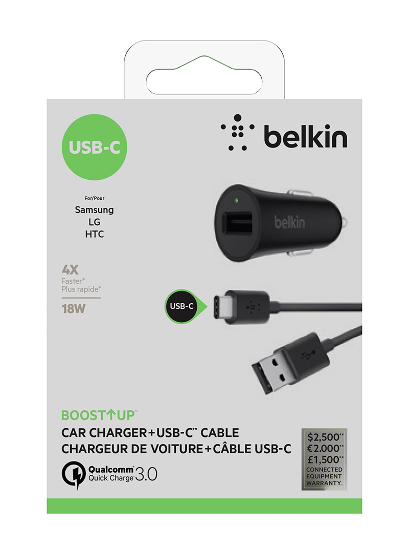 UTGÅTT
Belkin Car Charger Qc 3.0 18W Usb-A To Usb-C Black