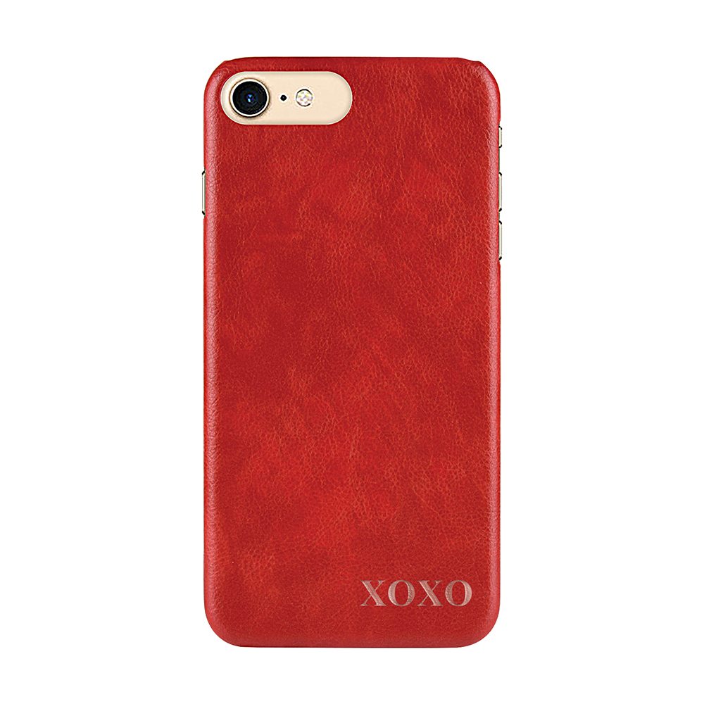 Designa själv - iPhone 8 Plus konstläder skal - Röd