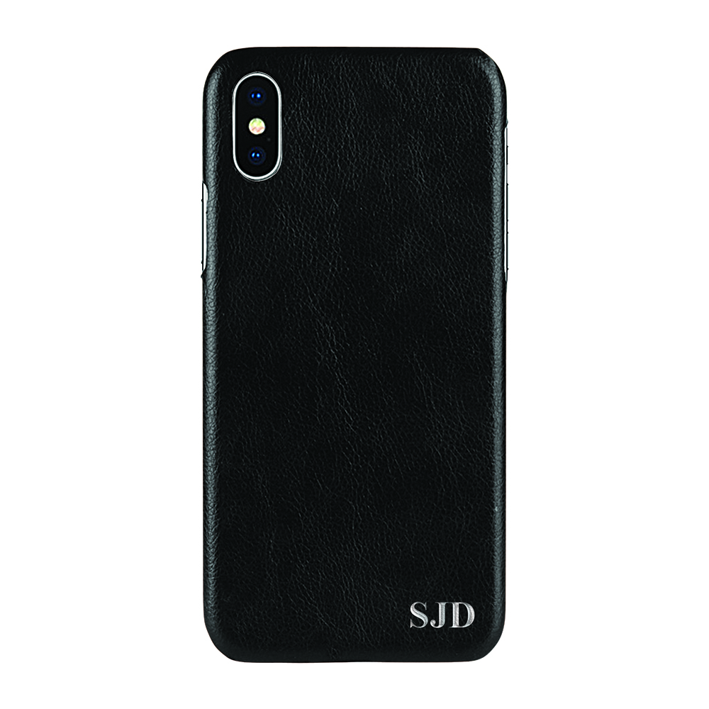 Designa själv - iPhone XS/X konstläder skal - SVART