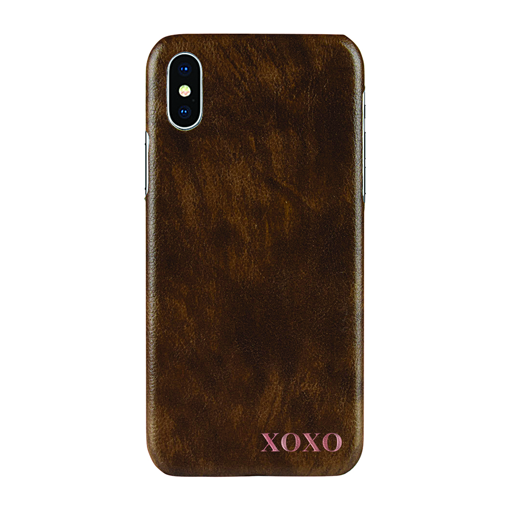 Designa själv - iPhone XS Max konstläder skal - BRUN