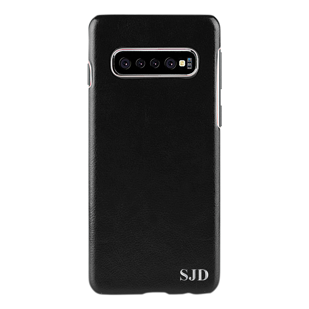 Designa själv - Galaxy S10 konstläder skal - SVART