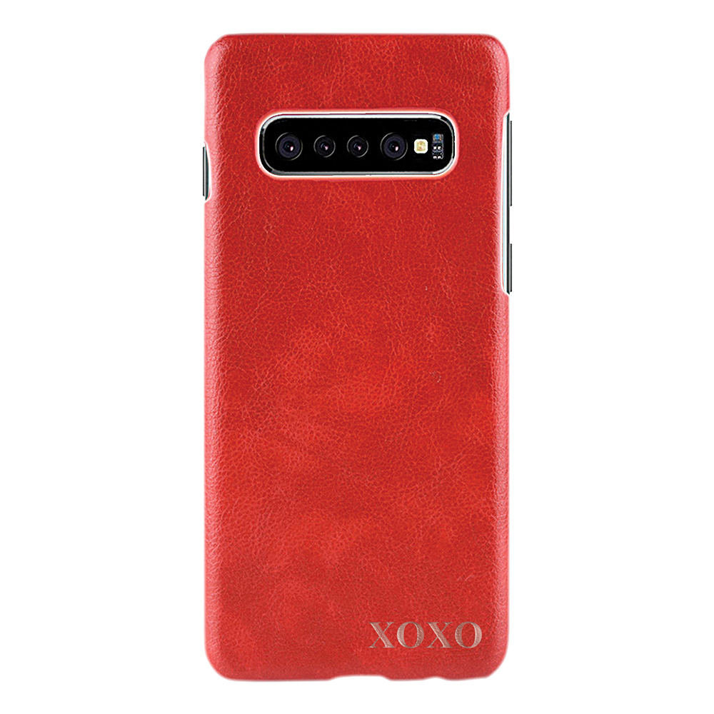 Designa själv - Galaxy S10 Plus konstläder skal - RÖD