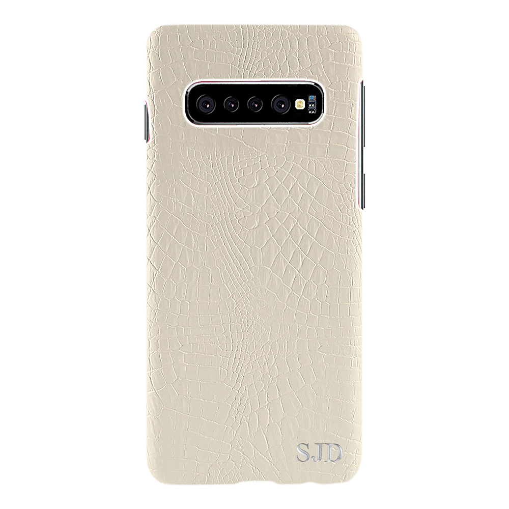 Designa själv - Galaxy S10 konstläder skal - VIT