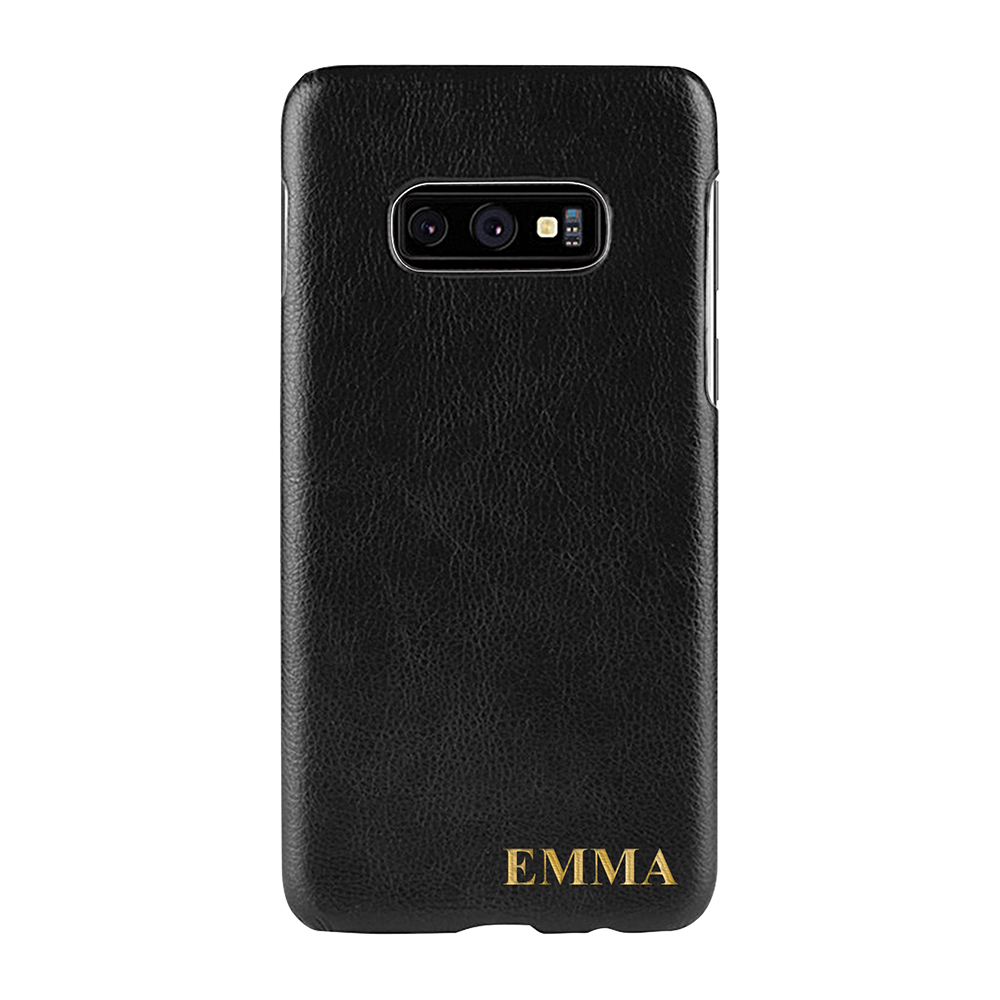 Designa själv - Galaxy S10e konstläder skal - SVART
