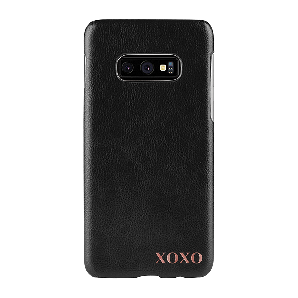 Designa själv - Galaxy S10e konstläder skal - SVART