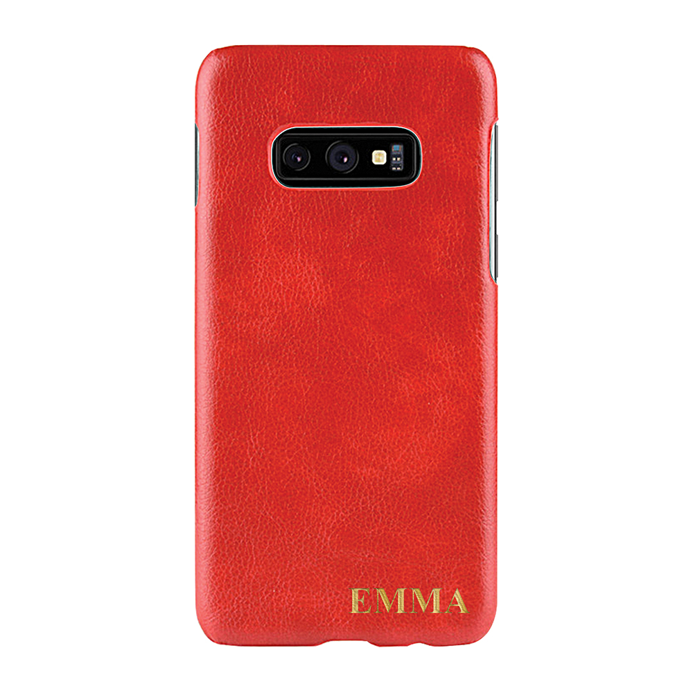 Designa själv - Galaxy S10e konstläder skal - RÖD
