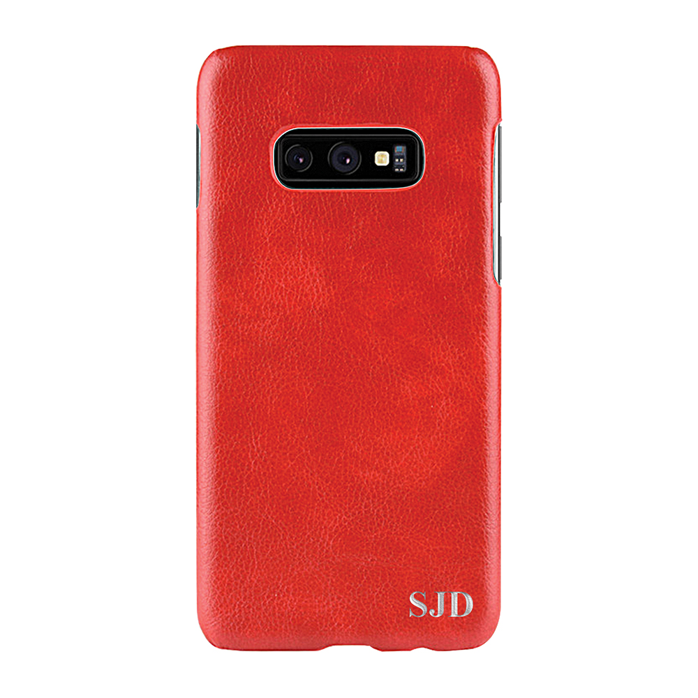 Designa själv - Galaxy S10e konstläder skal - RÖD