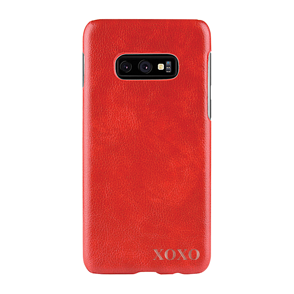 Designa själv - Galaxy S10e konstläder skal - RÖD