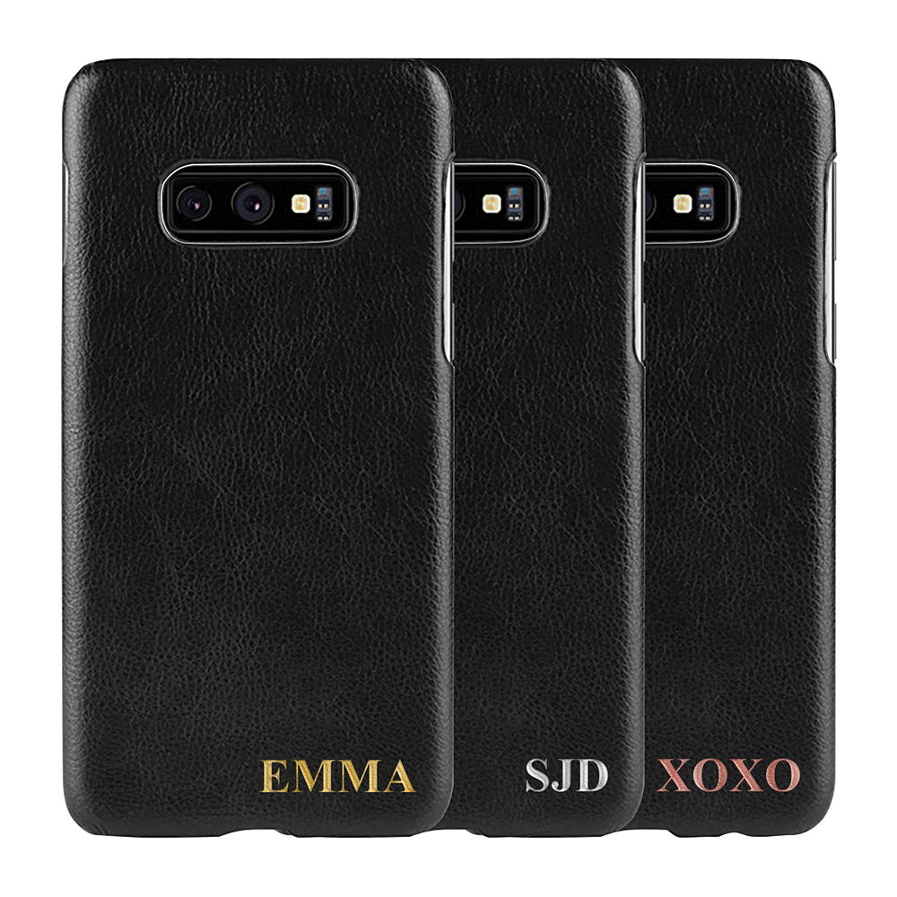 Designa själv - Galaxy S10e konstläder skal - SVART