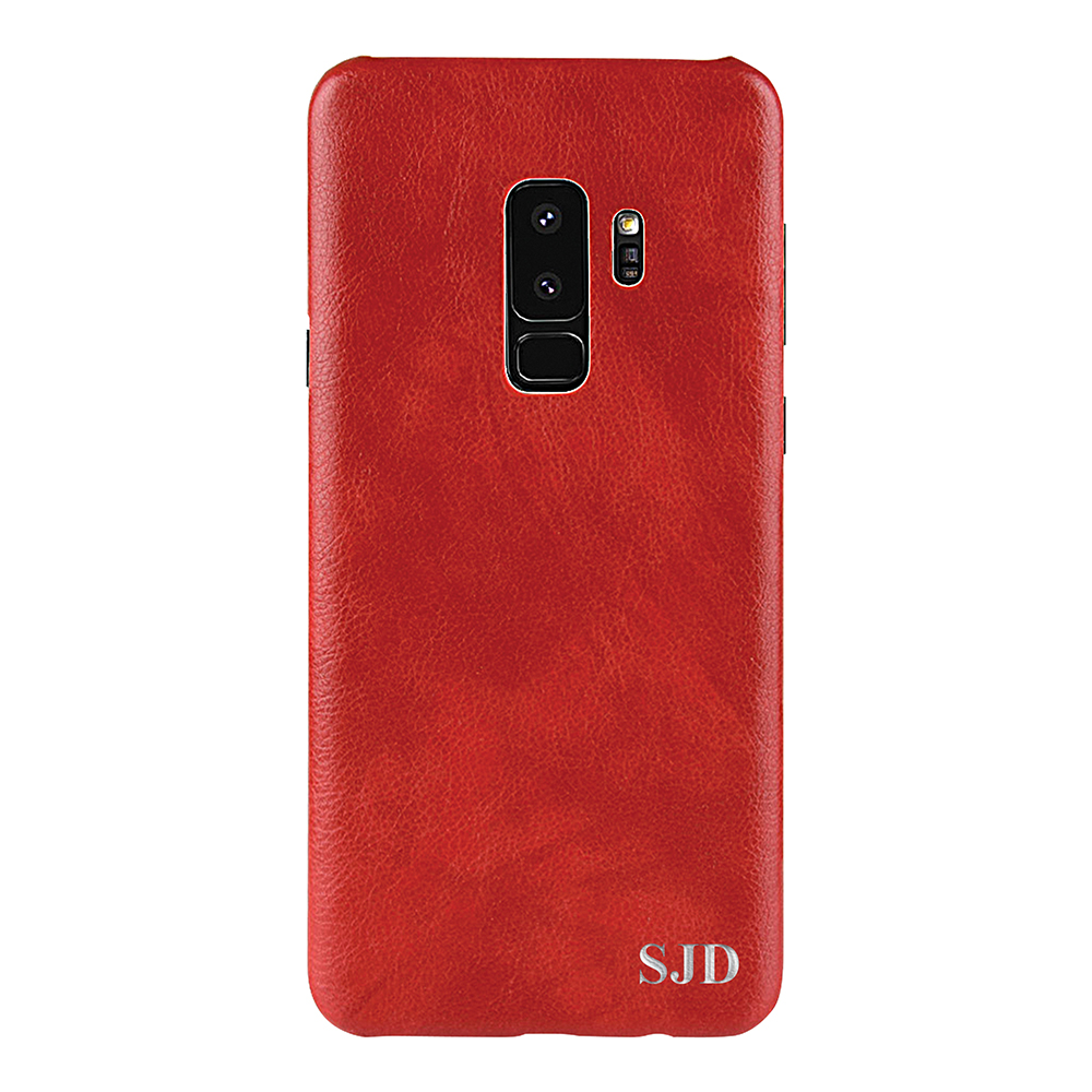 Designa själv - Galaxy S9 konstläder skal - RÖD