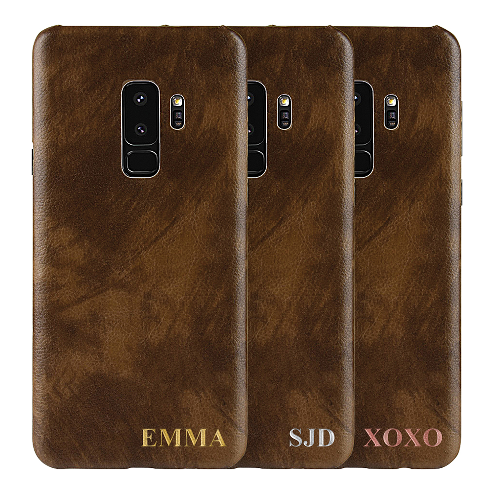Designa själv - Galaxy S9 konstläder skal - BRUN