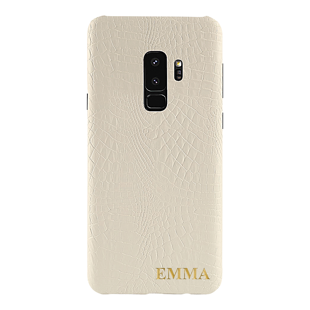 Designa själv - Galaxy S9 konstläder skal - VIT