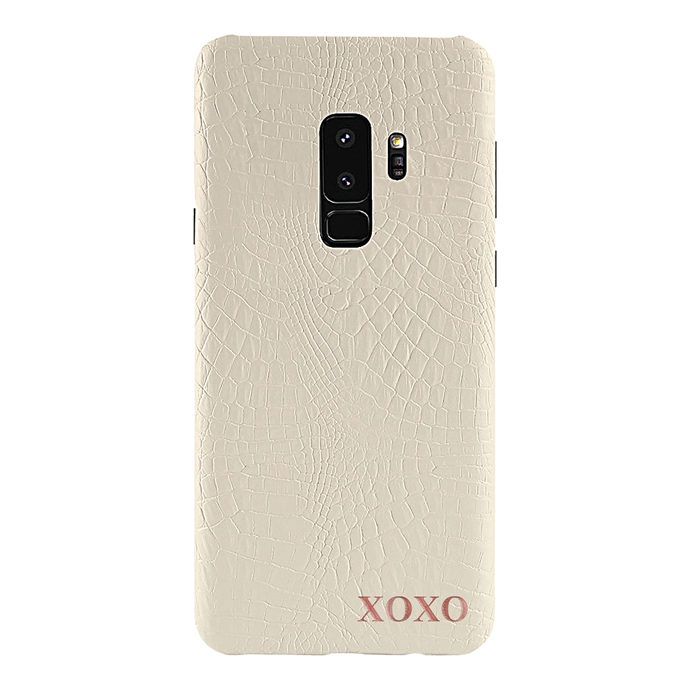 Designa själv - Galaxy S9 konstläder skal - VIT