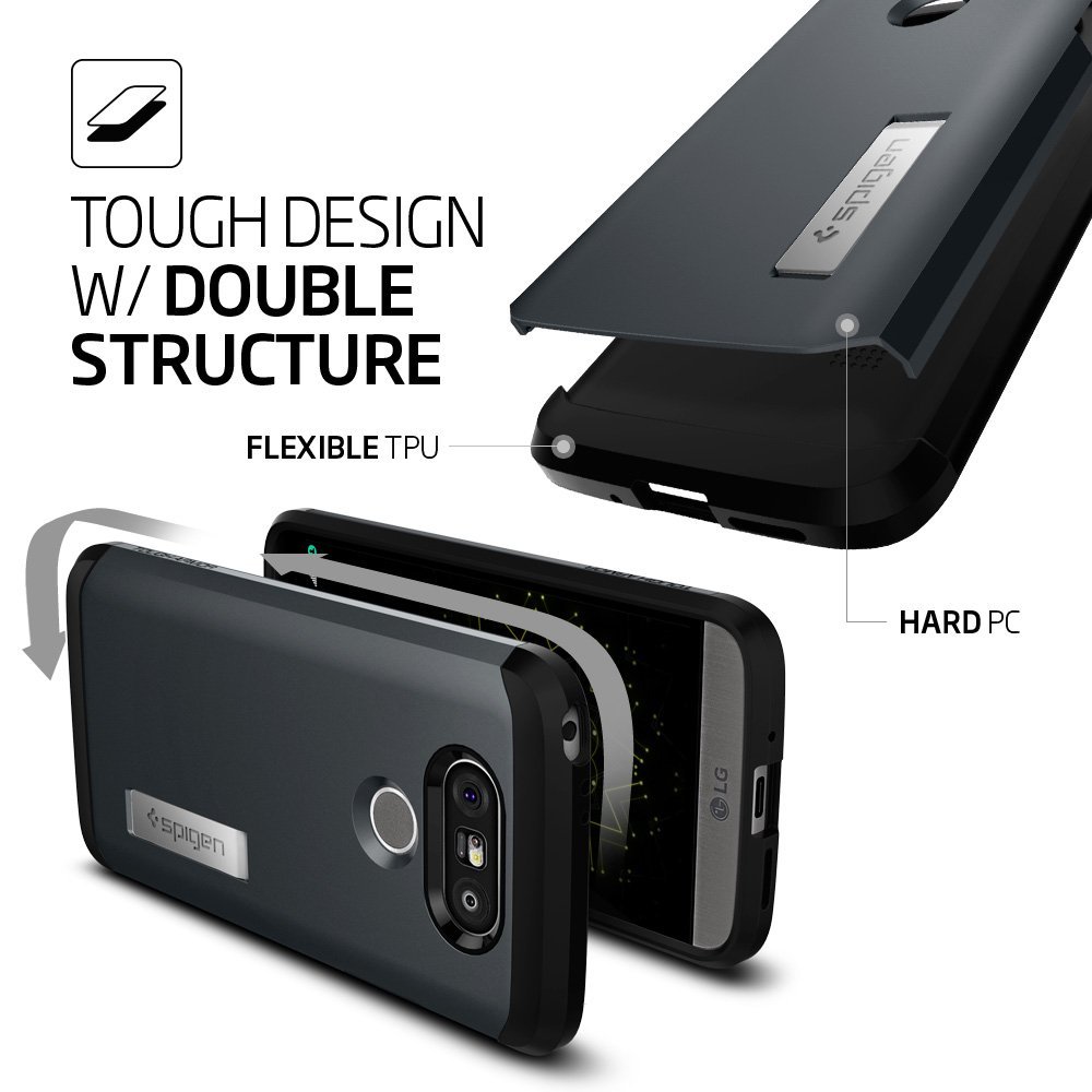 Spigen
SPIGEN Tough Armor Skal till LG G5 - Metal Slate