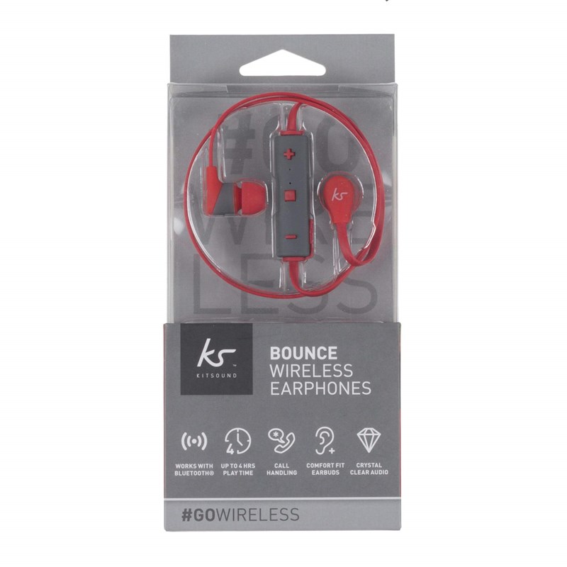 UTGÅTT
KITSOUND Hörlur Bounce Röd In-Ear Trådlös Mic