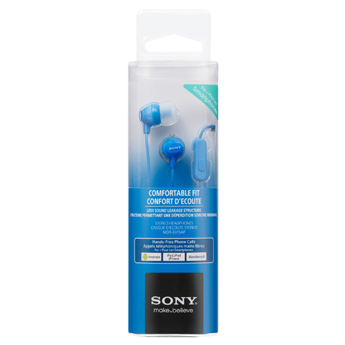 Sony - Sony Headset in-ear MDR-EX15AP Blå