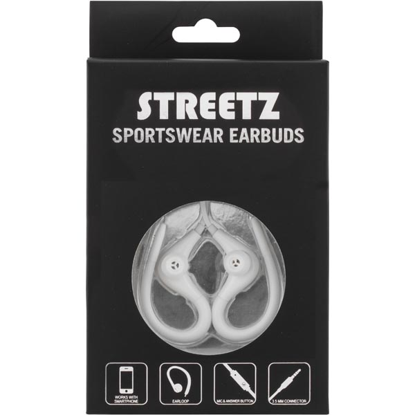 STREETZ
STREETZ sporthörlurar med mikrofon, svarsknapp, vit