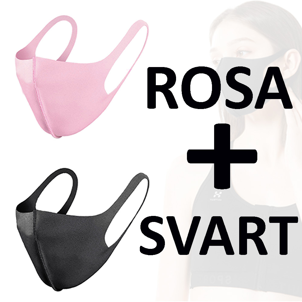 OEM
2 Pack Tvättbar mask Munskydd Skyddsmask (Rosa/Svart)