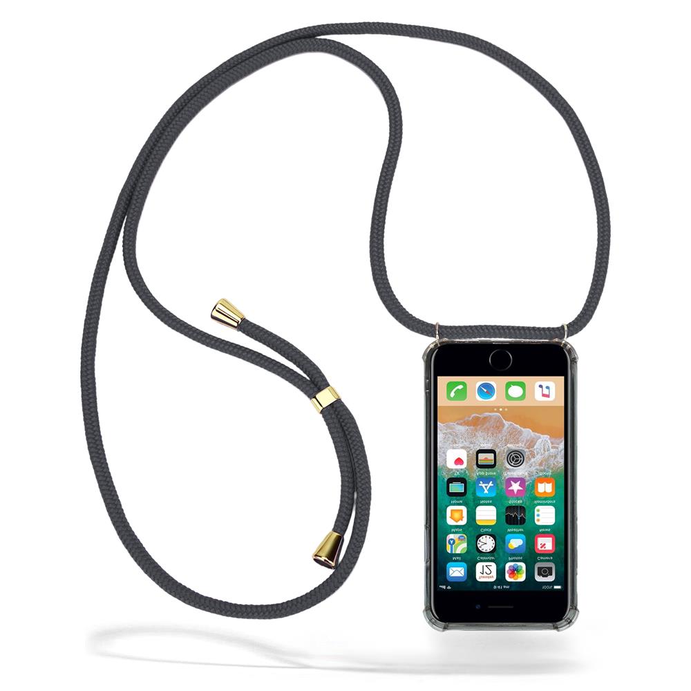 CoveredGear-Necklace CoveredGear halsbandsskal iPhone 7 Plus & iPhone 8 Plus - Grey Cord 