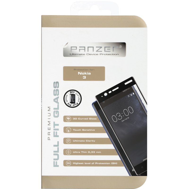 Panzer
Panzer Nokia 3, Full-Fit Glass, Svart