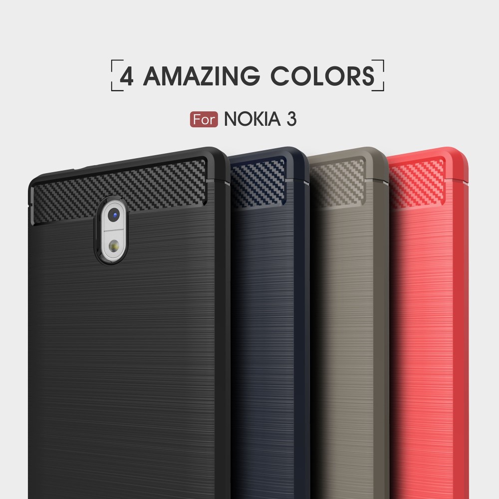 A-One Brand - Carbon Brushed Skal till Nokia 3 - Svart