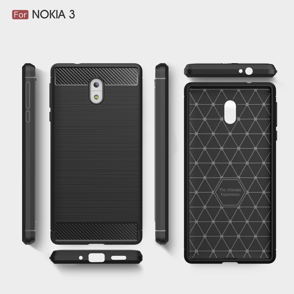 A-One Brand - Carbon Brushed Skal till Nokia 3 - Svart