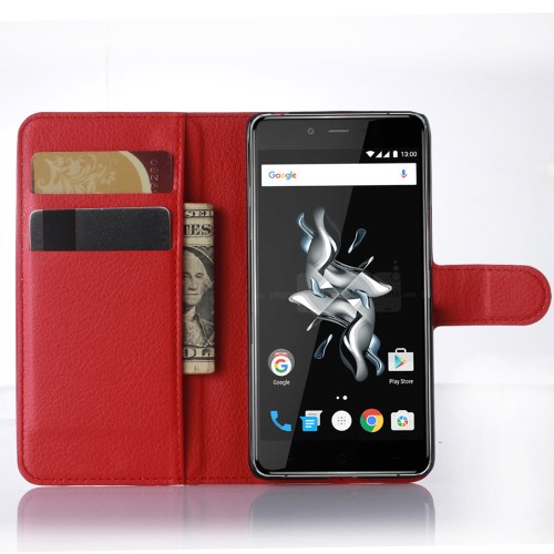 A-One Brand Lychee Plånboksfodral till OnePlus X - Röd 