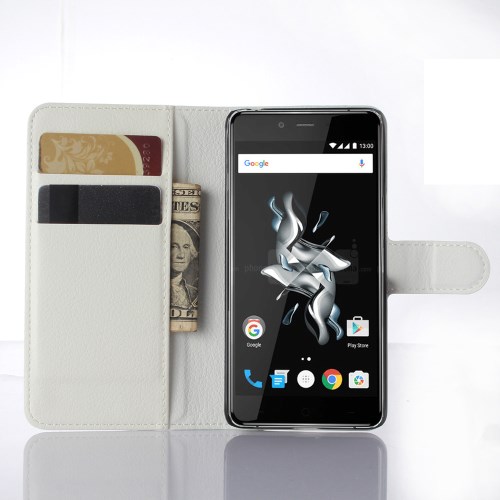 A-One Brand Lychee Plånboksfodral till OnePlus X - Vit 
