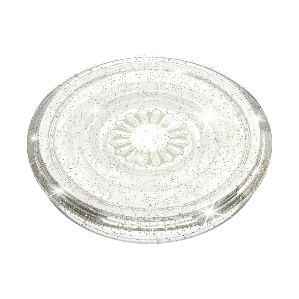 PopSockets - POPSOCKETS Clear Glitter Silver Avtagbart Grip med Ställfunktion