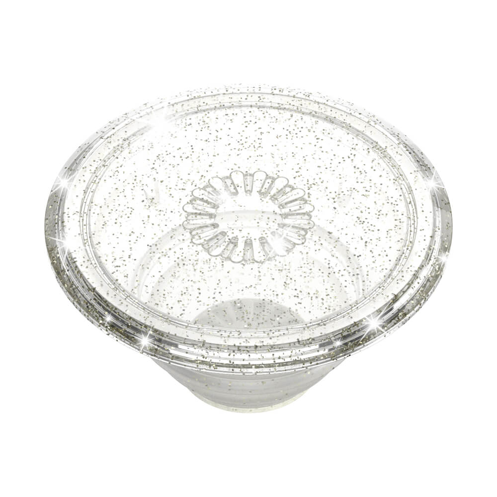 PopSockets - POPSOCKETS Clear Glitter Silver Avtagbart Grip med Ställfunktion
