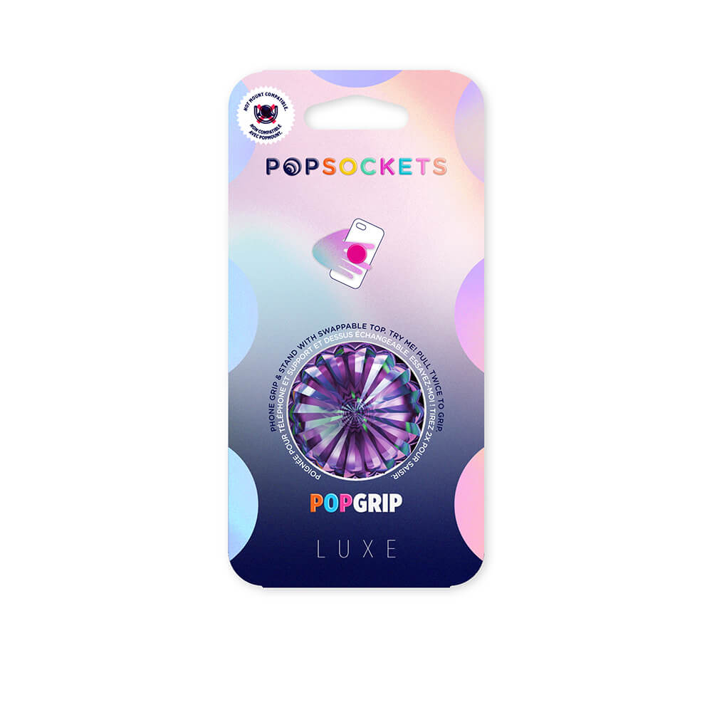 PopSockets - POPSOCKETS Deco Purple Rainbow Avtagbart Grip med Ställfunktion LUXE