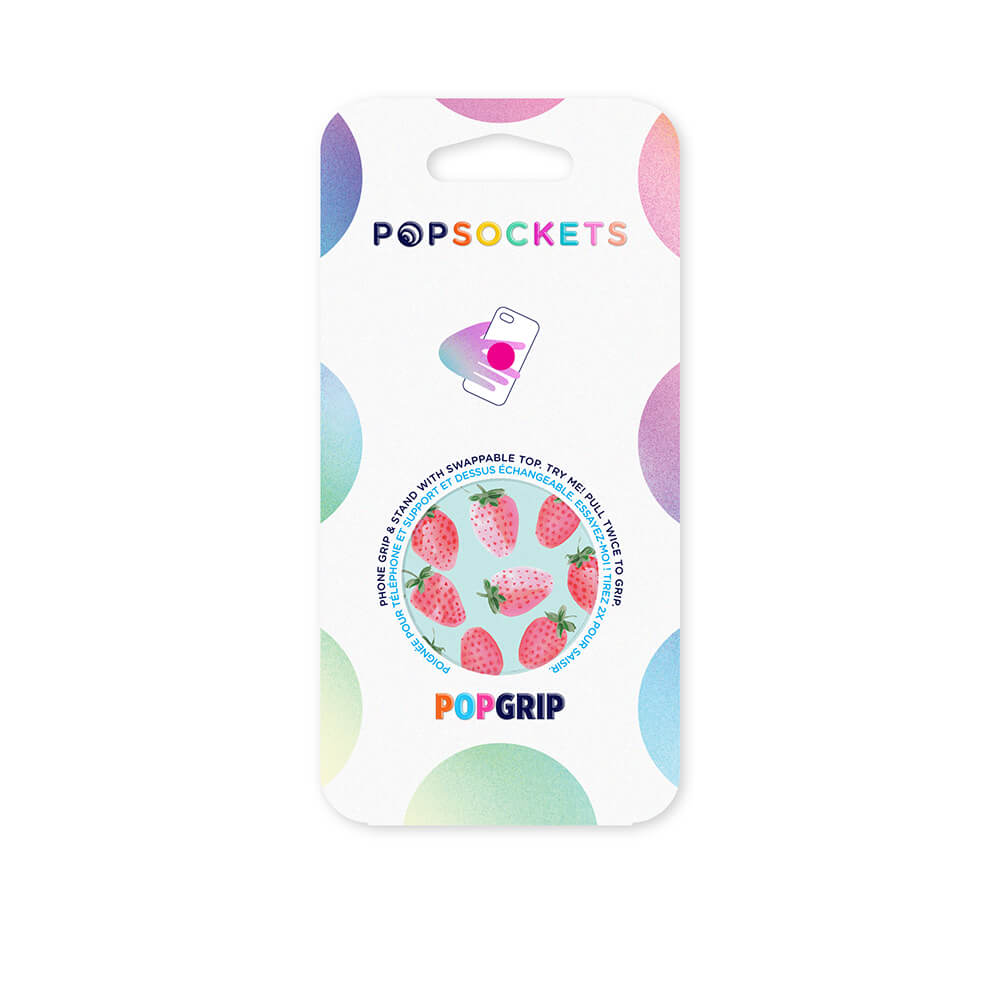 PopSockets - POPSOCKETS Strawberry Rain Avtagbart Grip med Ställfunktion