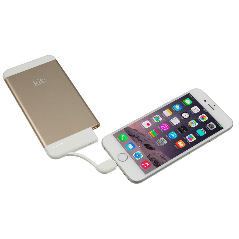 UTGÅTT
KIT Powerbank 4100mAh MFI Lightning 2,1A - Guld