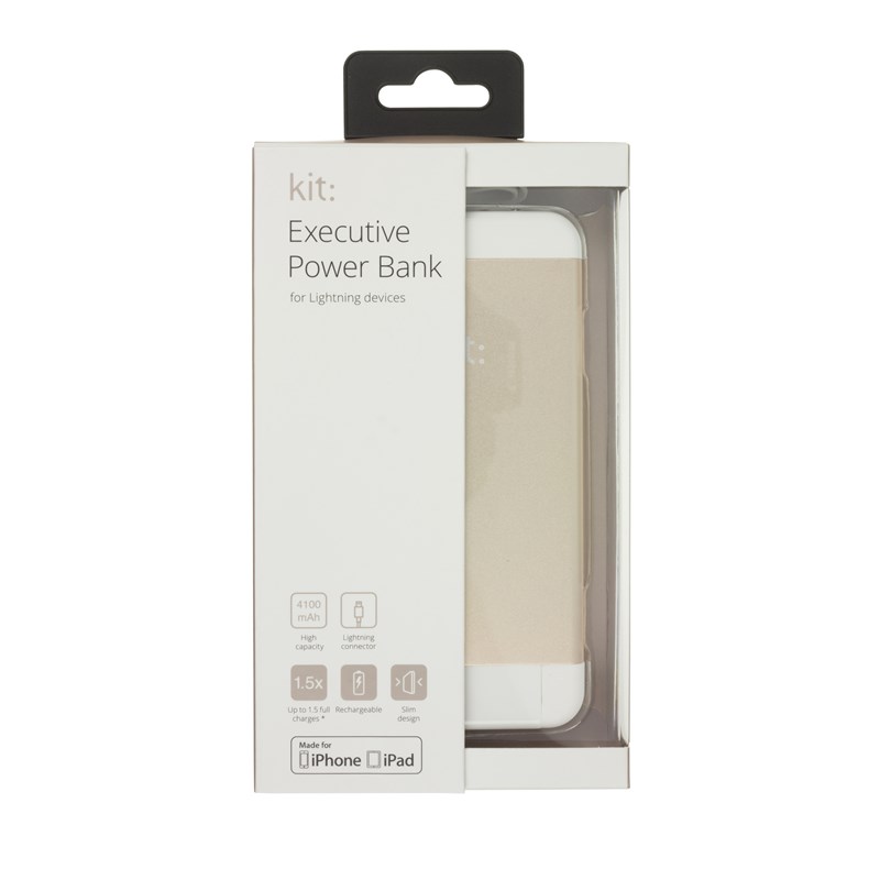 UTGÅTT
KIT Powerbank 4100mAh MFI Lightning 2,1A - Guld
