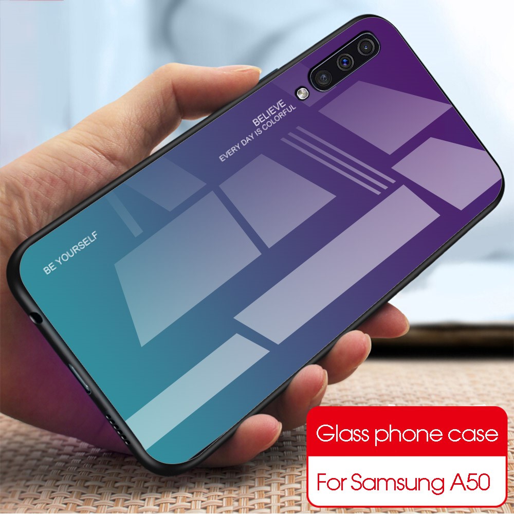 OEM
Härdat Glas Mobilskal till Samsung Galaxy A50 - Lila/Turkos