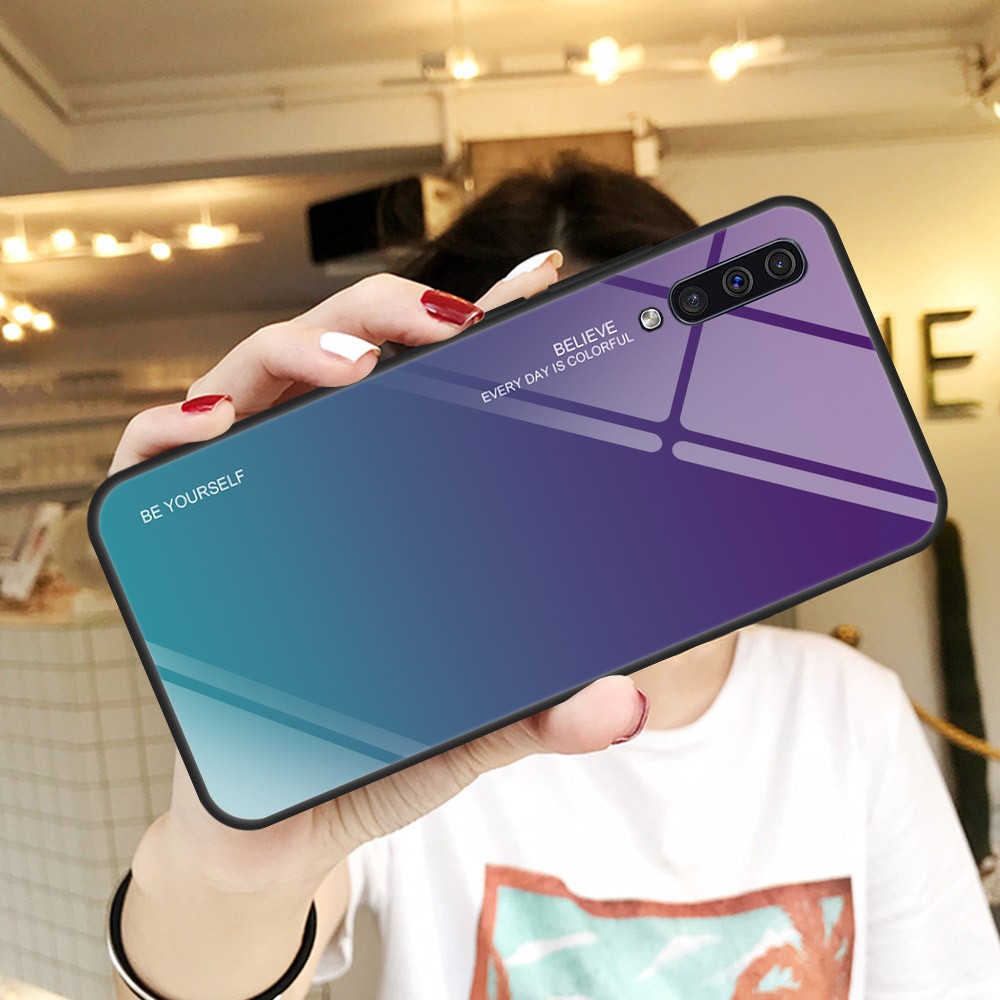 OEM
Härdat Glas Mobilskal till Samsung Galaxy A50 - Lila/Turkos