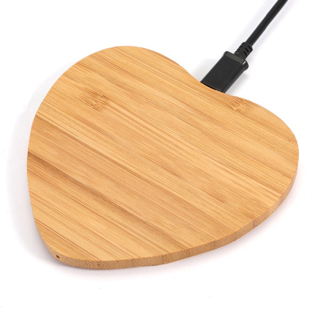 A-One Brand - Wooden QI Trådlös Laddare - Heart